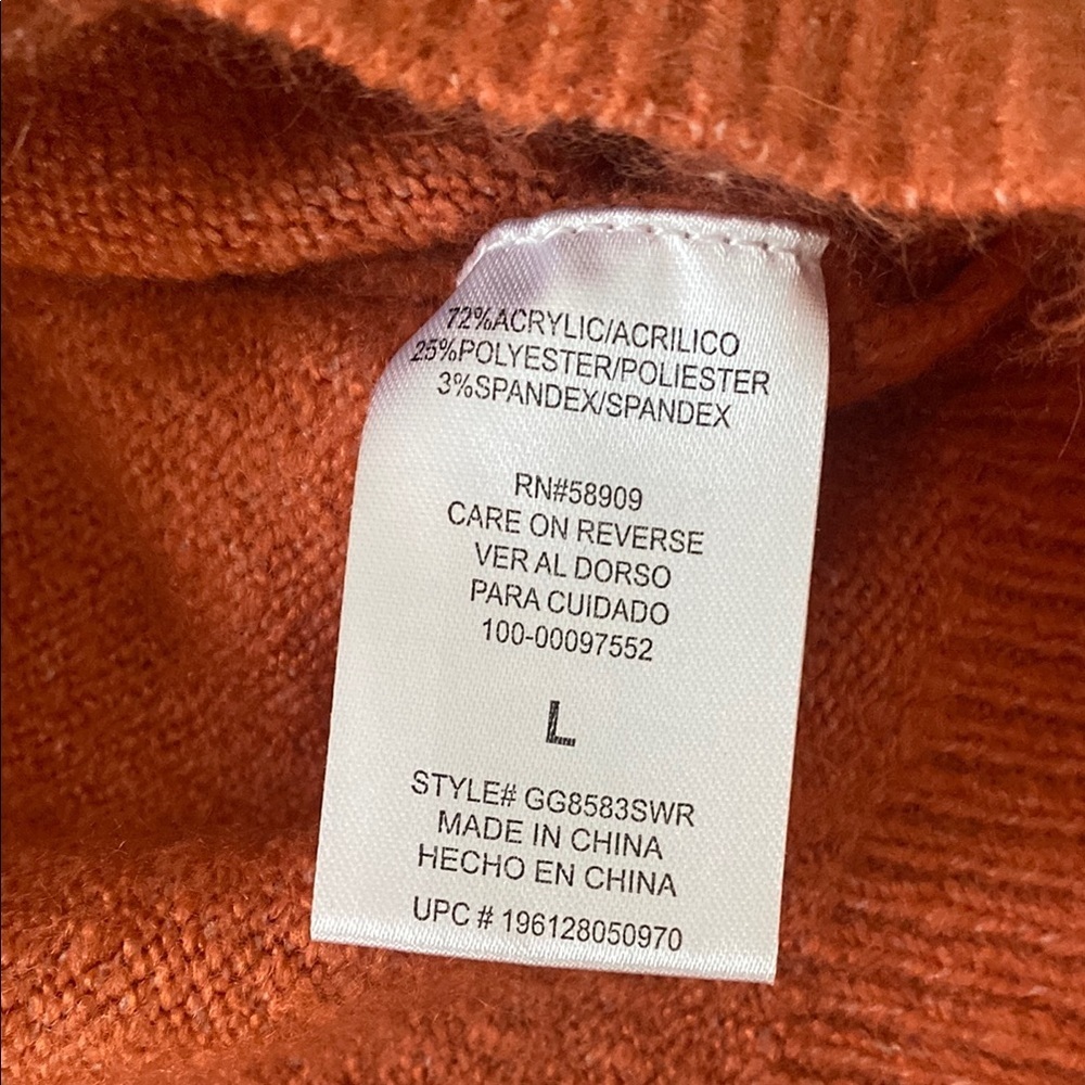 NWOT GB Girls Orange Sweater - Picture 2 of 3